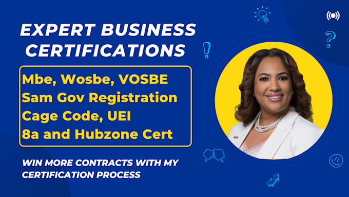 Gig Preview - Help you get mbe wosbe certification get cage code uei sam gov nonprofit 501c3