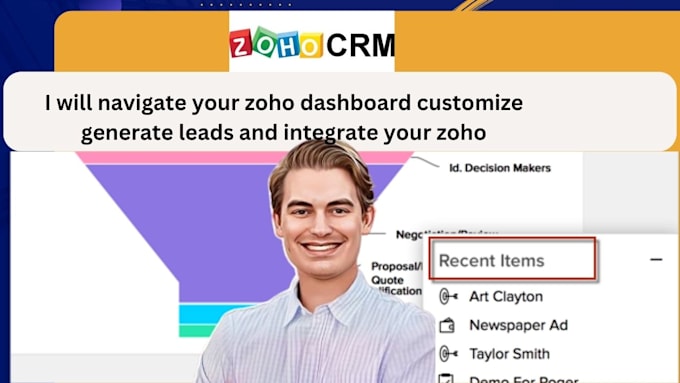 Gig Preview - Navigate your zoho dashboard customize generate leads and integrate your zoho