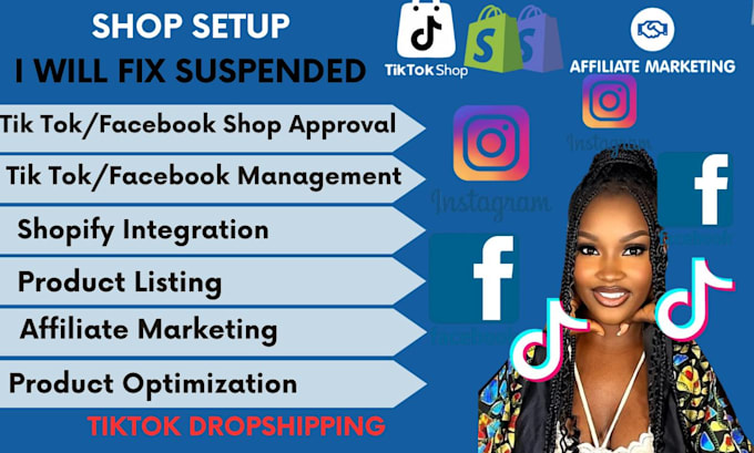 Bestseller - setup facebook, tiktok, instagram shops, and tiktok ads with shopify strategies