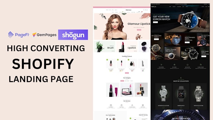 Bestseller - design shopify landing page using pagefly, gempage, shogun