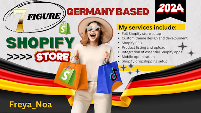 Gig Preview - Build germany pod shopify store, one product store, shopify dropshipping store