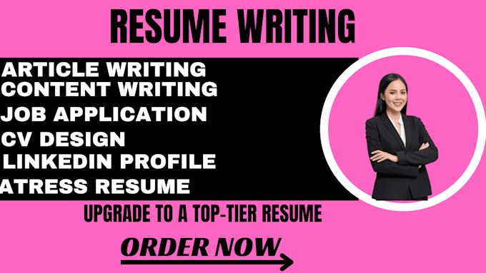 Gig Preview - Write a professional resume cv article writing, job interview, content writer