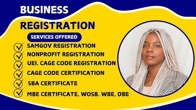 Gig Preview - Get you registered on sam gov sba wosb certificate cage code 8a mbe 501c3 tax