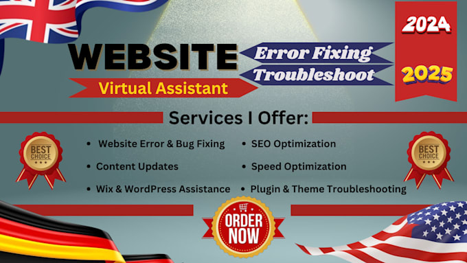 Gig Preview - Be your wix or wordpress website virtual assistant, website error troubleshoot