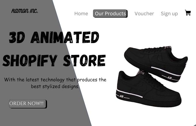 Gig Preview - Build 3d animated shopify dropshipping store shopify landing page