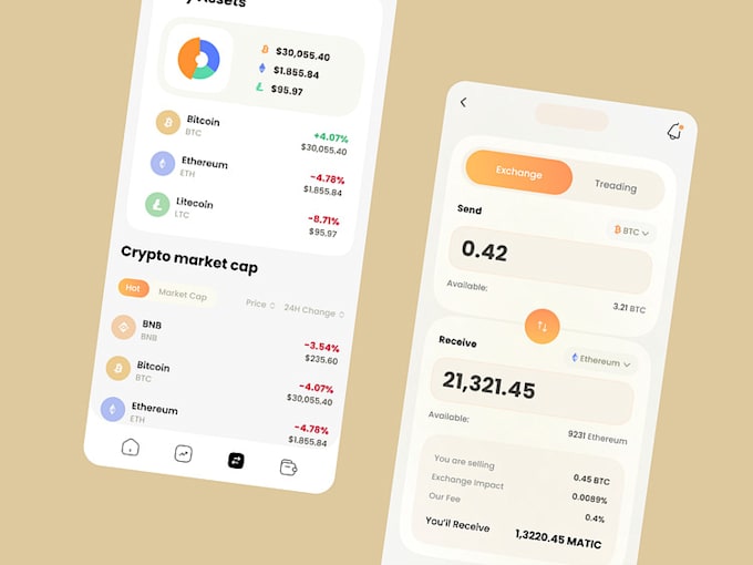 Gig Preview - Build crypto exchange app like coinbase, coinbase clone app, crypto trading app