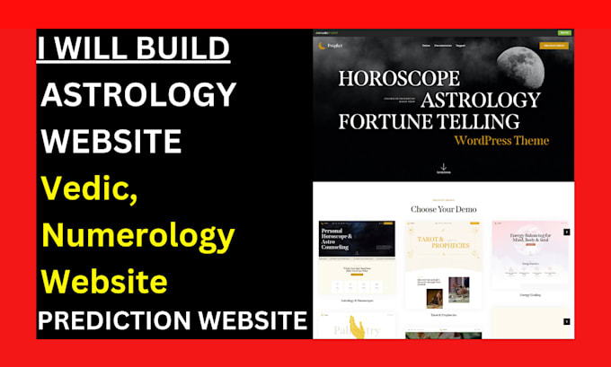 Gig Preview - Build your astrology website vedic astrology prediction app astrology app