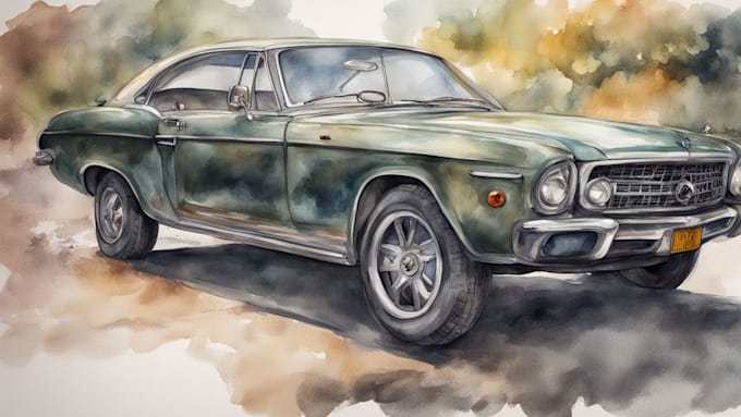 Gig Preview - Draw realistic watercolor portrait style car, bike vehicle