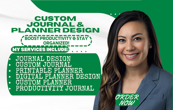 Gig Preview - Create custom designed printable and digital journals for you