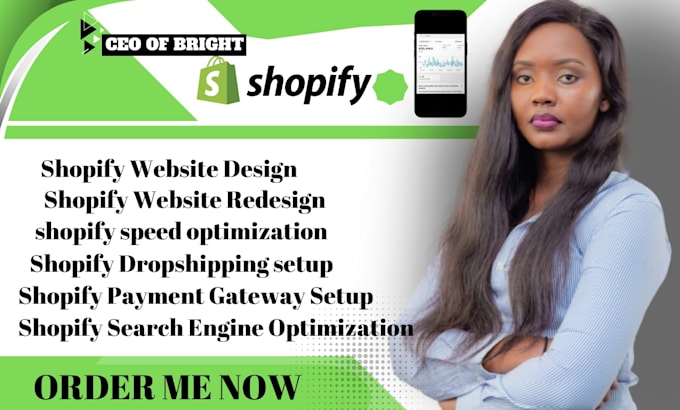 Gig Preview - Design shopify website redesign shopify website design shopify dropshipping