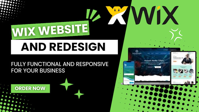 Gig Preview - Do wix website design, redesign wix website and wix business website design