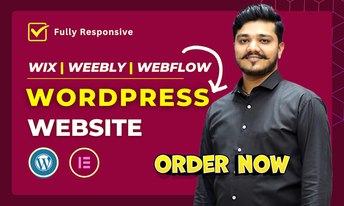 Gig Preview - Convert or transfer wix, webflow, weebly, squarespace sites to wordpress