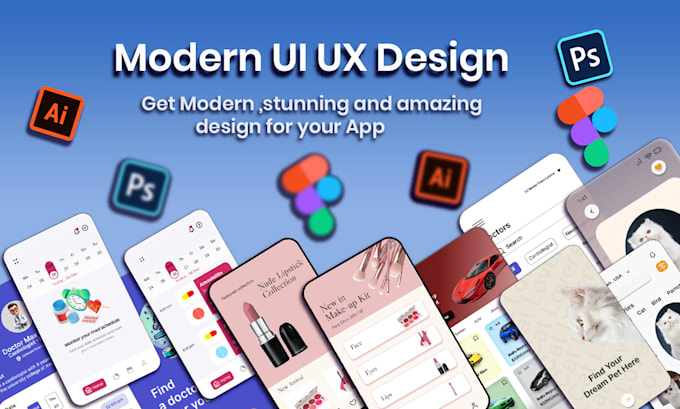 Bestseller - design UI UX  apps  with  ios and android mockups