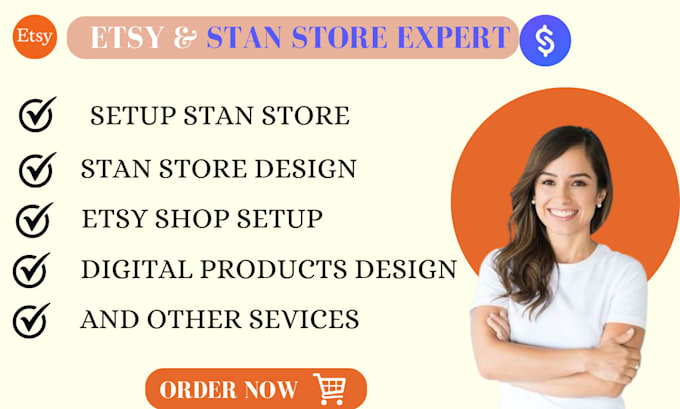 Gig Preview - Setup stan store, stan store design, etsy stan store, etsy shop, digital product