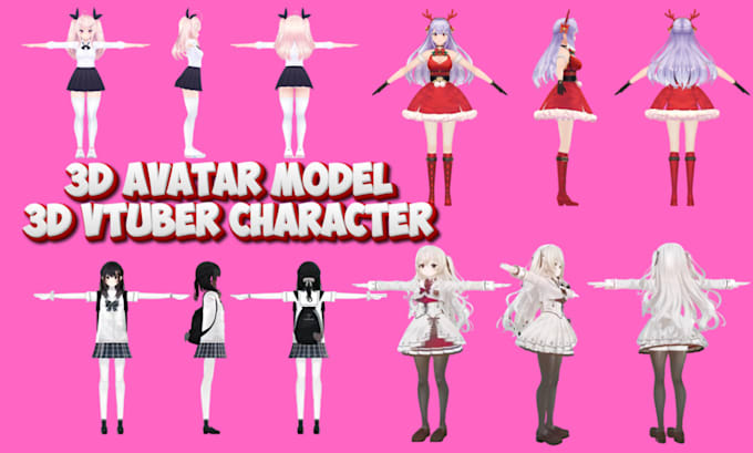 Gig Preview - Design 3d vtuber character avatar model furry avatar for vtuber vrchat animaze