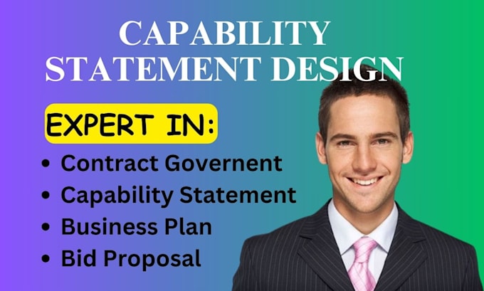 Gig Preview - Create a professional capability statement for federal government contract