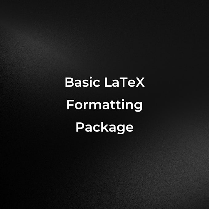 Gig Preview - Professionally format short documents in latex