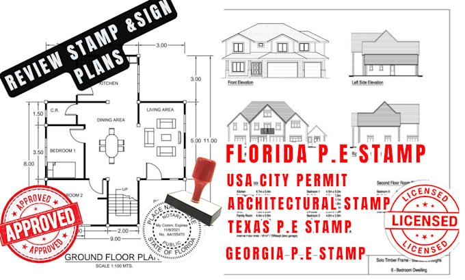 Gig Preview - Review stamp california, structural stamp, engineer architect draw city approval