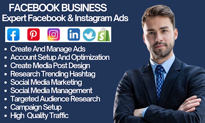 Gig Preview - Setup and manage facebook business page social media ads manager fan page create