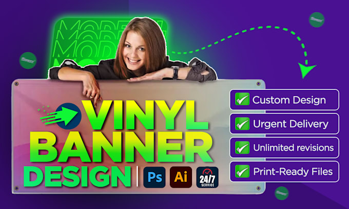 Gig Preview - Design custom vinyl banners, trade show banner or any outdoor banner ads