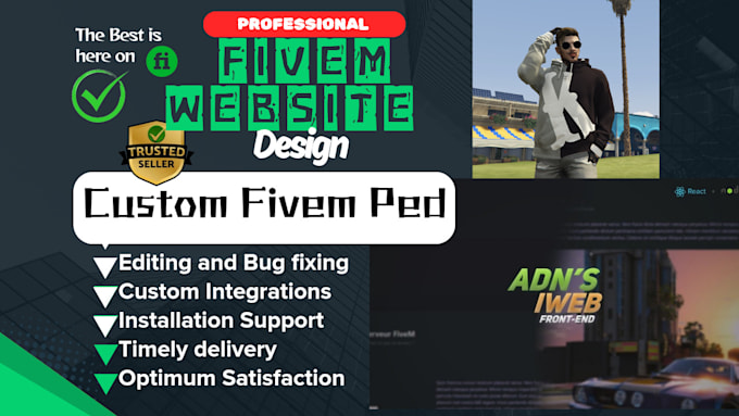 Gig Preview - Create a fivem server website for you, custom fivem ped, fivem ped