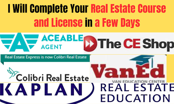 Gig Preview - Do ce shop, aceable, real estate course continuing education real estate license