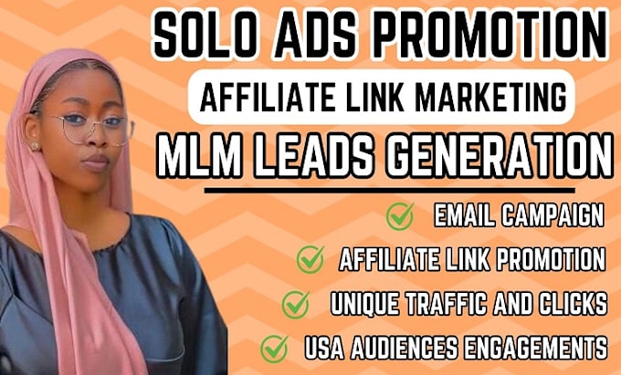 Gig Preview - Do blast affiliate link promotion solo ads sign up and leads boost conversion