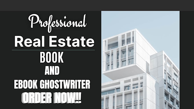 Gig Preview - Ghostwrite real estate ebook, ebook writing, real estate, personal finance