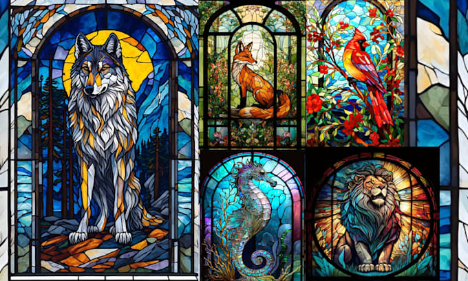 Gig Preview - Draw astonishing and classic stained glass art, line art illustration, dark art