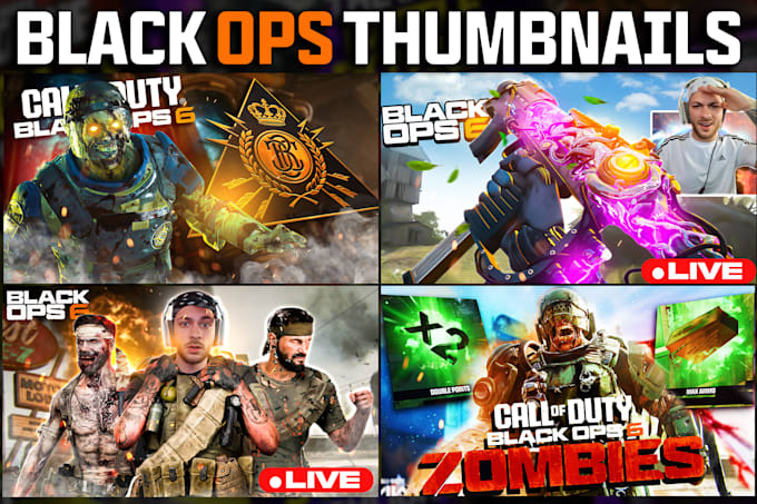 Gig Preview - Design call of duty black ops thumbnails