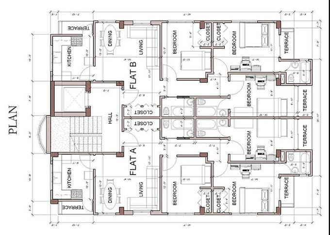 Gig Preview - Draw house plans, architectural drawings, autocad 2d floor plan with pe stamp