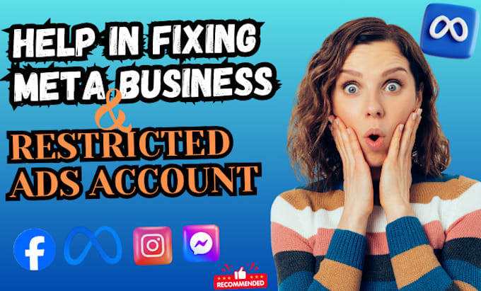 Gig Preview - Help you fix meta business account and restricted ads account