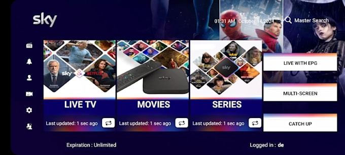 Gig Preview - Professionally reskin iptv app for cinema HD iptv, xciptv, tivimate, vu player