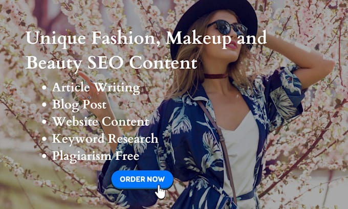 Gig Preview - Seo fashion makeup article and blog post beauty blog fashion website content