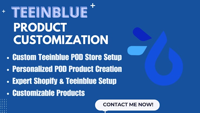 Gig Preview - Shopify teeinblue zakeke product personalizer pod product design product listing