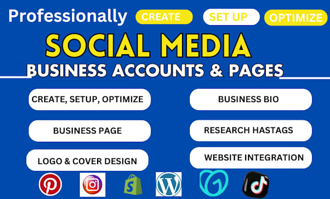 Gig Preview - Create and setup all social media accounts and business page management