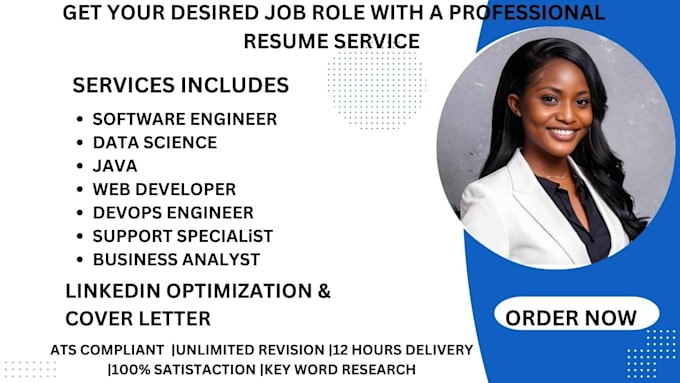 Gig Preview - Software engineer date science web developer java data engineer resume