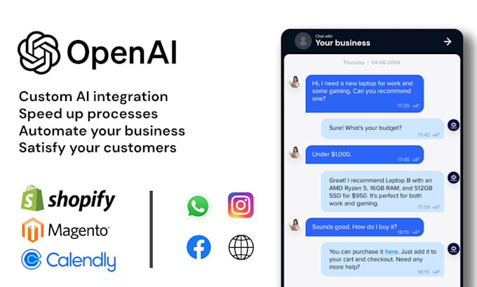 Gig Preview - Create a custom ai chatbot for your business services