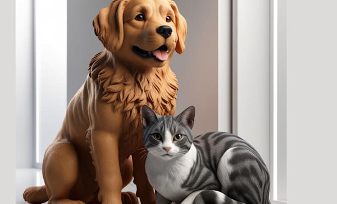 Gig Preview - Do 3d animal model 3d dog model 3d character design 3d cat model 3d printing