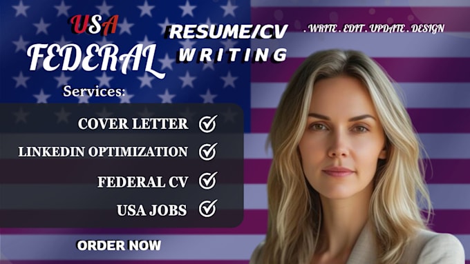 Gig Preview - Write federal resume writing for usajobs executive, military veteran resume, cv