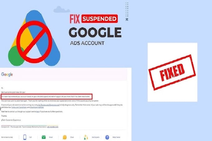 Gig Preview - Fix and reactivate your suspended google ads account violence policy