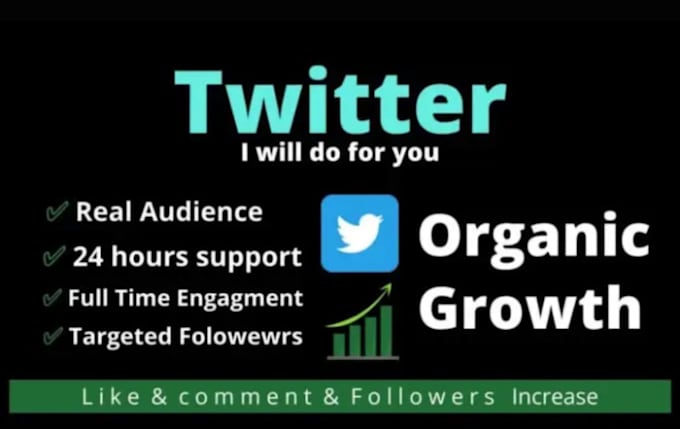 Gig Preview - Do twitter growth, x organic followers, gain real engagement, crypto promotion