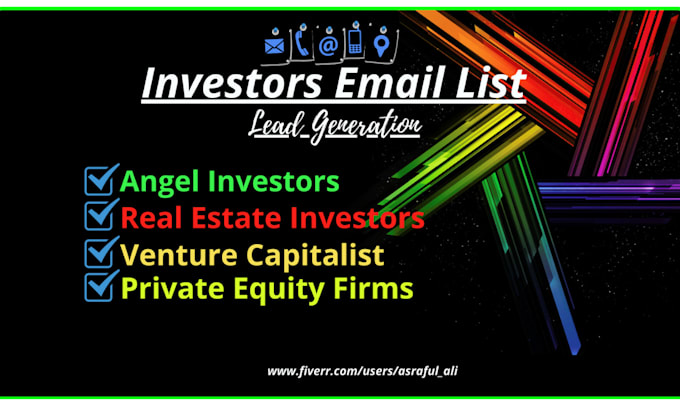 Gig Preview - Provide you investor or angel investor email list validated and targeted