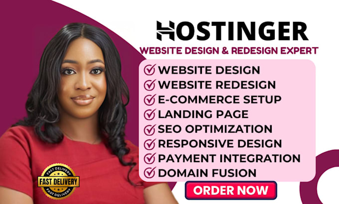 Gig Preview - Hostinger website design hostinger website redesign hostinger website design