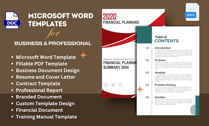 Gig Preview - Microsoft word templates for business and professional use