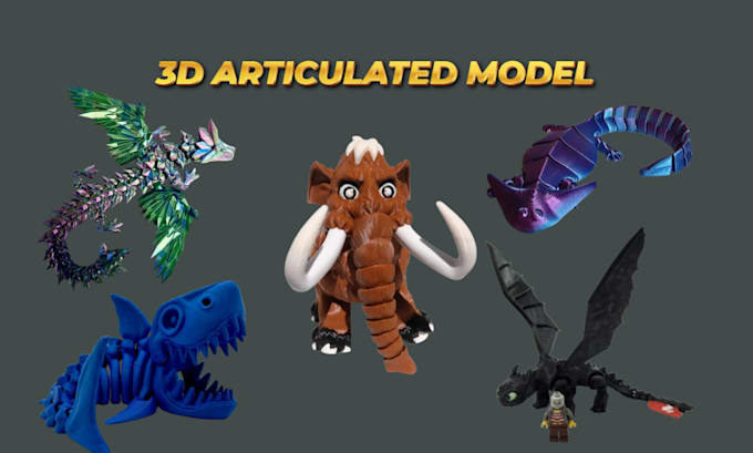 Gig Preview - Create 3d articulated model bjd model 3d flexi toy custom model for 3d printing