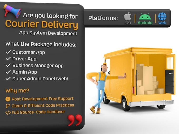 Bestseller - develop dispatch app, logistic app, cargo app, trucking app or freight brokerage