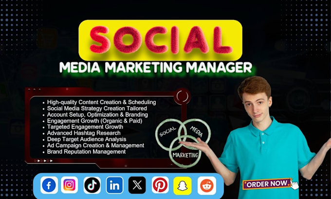 Gig Preview - Be your social media marketing manager and targeted content creator