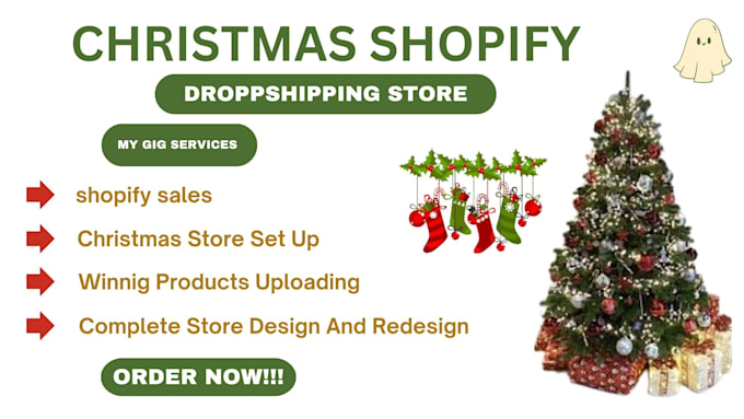 Gig Preview - Do shopify store for christmas products and higher sales on your shopify website