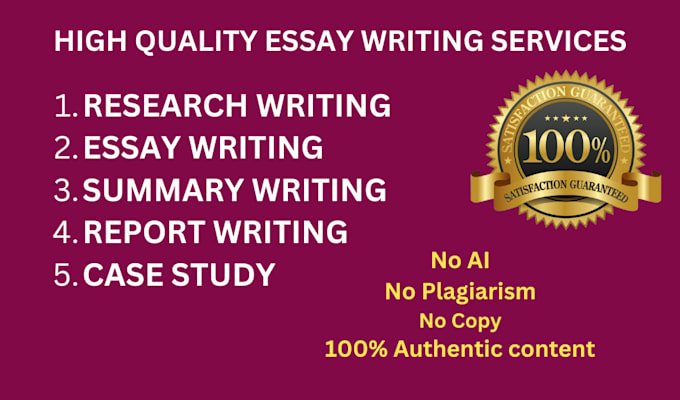 Gig Preview - Do essay writing, case study, research writing, summary reports, market research